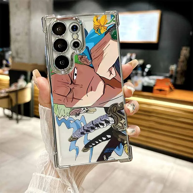 O-ONE P-PIECE-E Anime Handyhülle für Samsung S26 S25 Edge S24 S23 S22 S21 S20 FE Ultra Plus Lite, Galvanisierte Sturzsichere Schutzhülle – Detail 16