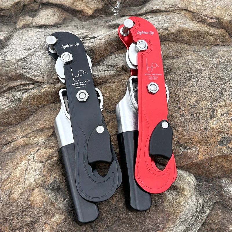 

Professional Outdoor Sport Rock Climbing Descent Device Handle-Control Downhill Descender Wall Cleaning Rappelling Brake Device