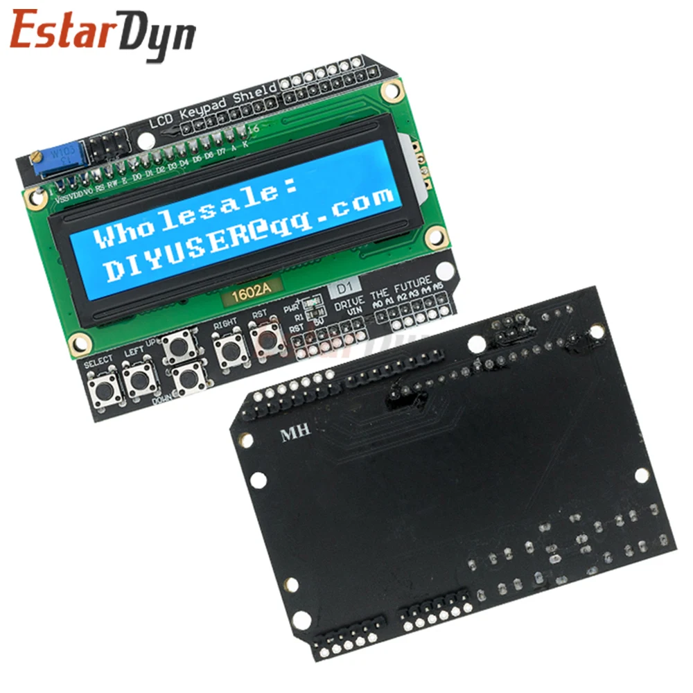 Estardyn LCD1602 1602 LCD Keypad Shield Char Display Blue Backlight For UNO MEGA R3 2560 Raspberry Pi DIY Kit