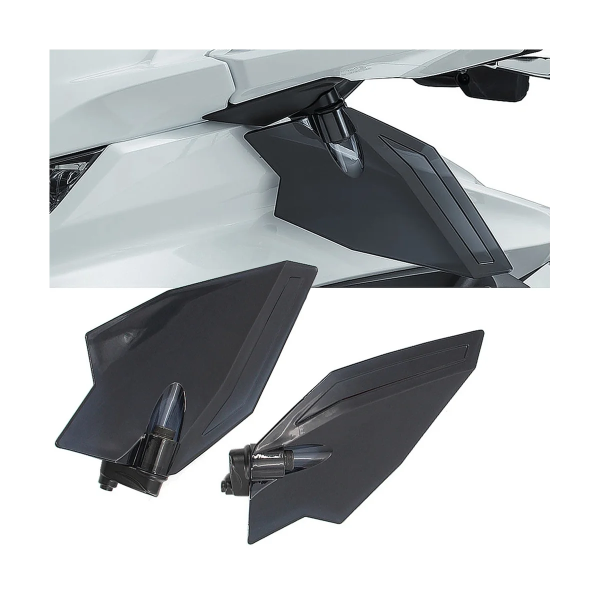 Motorcycle Upper Air Deflector Deflectors for Goldwing 1800 GL1800 2018-2021(Black)