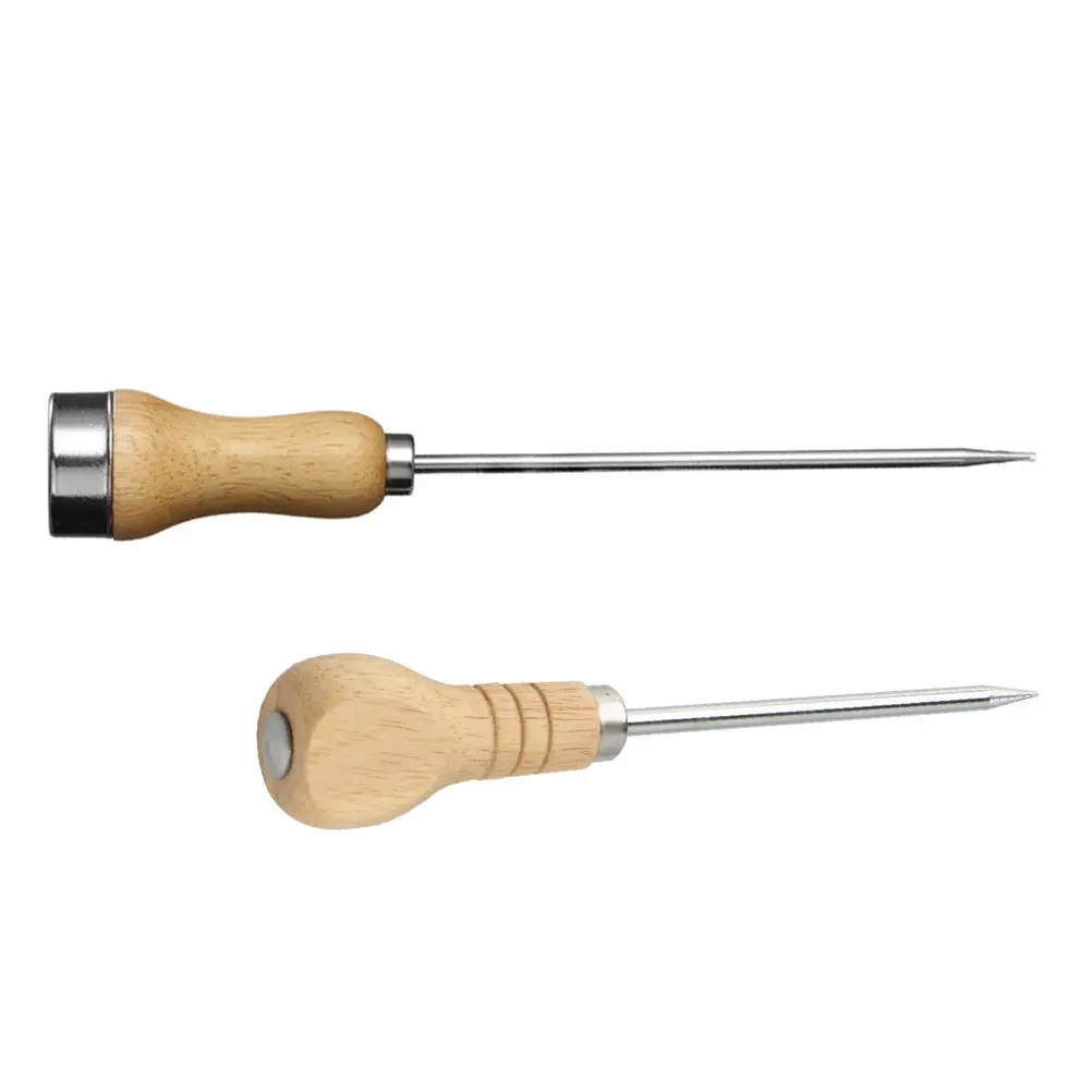 

2Pcs Bar Ice Pick Refrigerator Deicer Wooden Handle Ergonomic Non- Ice Breaking Tool for Home Kitchen