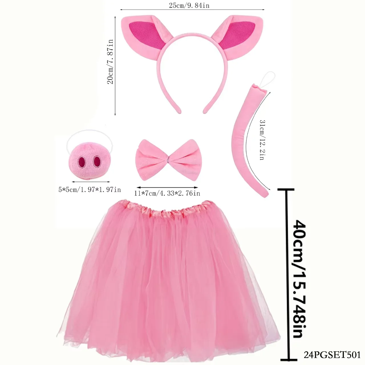 Ensemble de costumes et d'accessoires de cochon PESENAR, adapté aux fêtes et au cosplay sur le thème du cochon