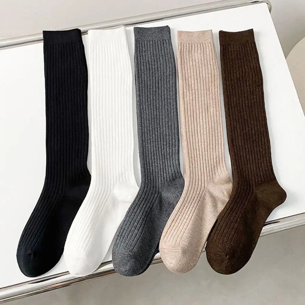 Fashion Autumn Winter Women Stockings Nylon Japanese Style Soft Warm Socks Solid Color Long Knee High Socks