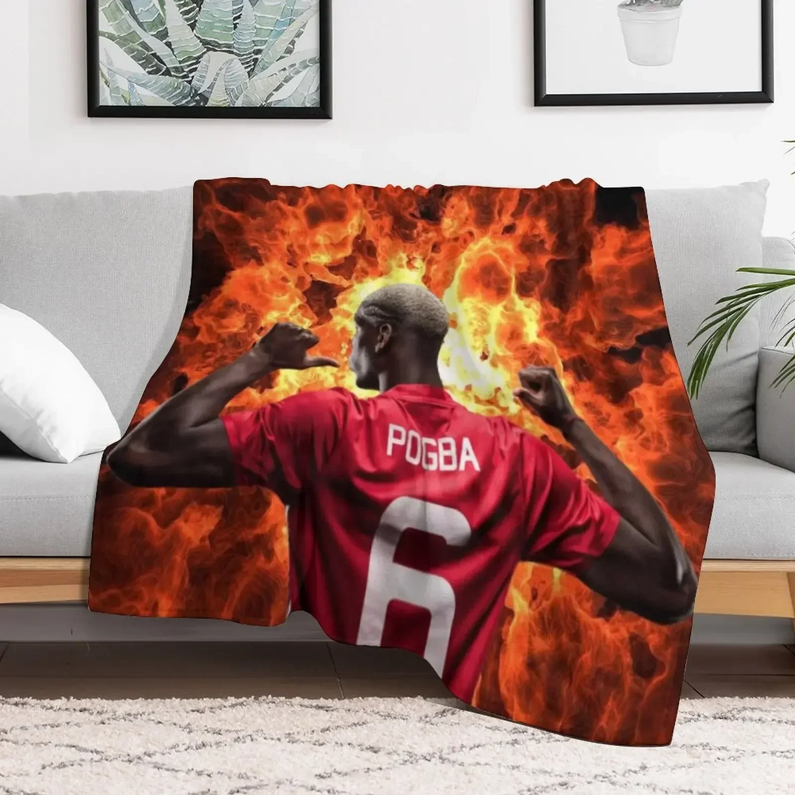 

Paul Pogba Art Throw Blanket Stuffeds Flannel Fabric bed plaid Blankets