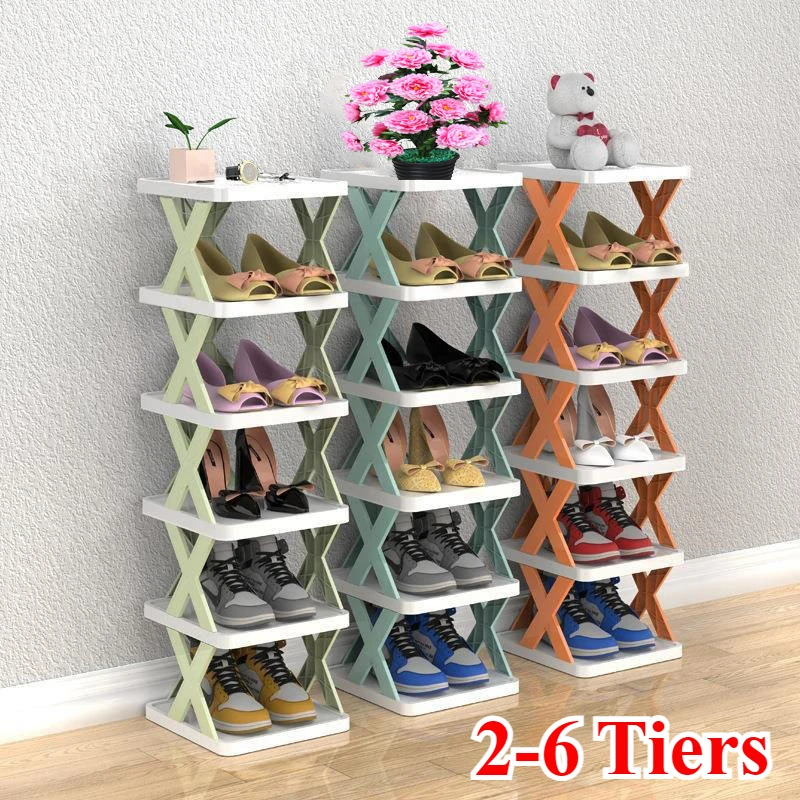 

2-6 Shoes Racks Storage Organizer Detachable Shoe Racks Saves Family Household Rack Multi Layer Simple Shoes Shelf Color Cabinet