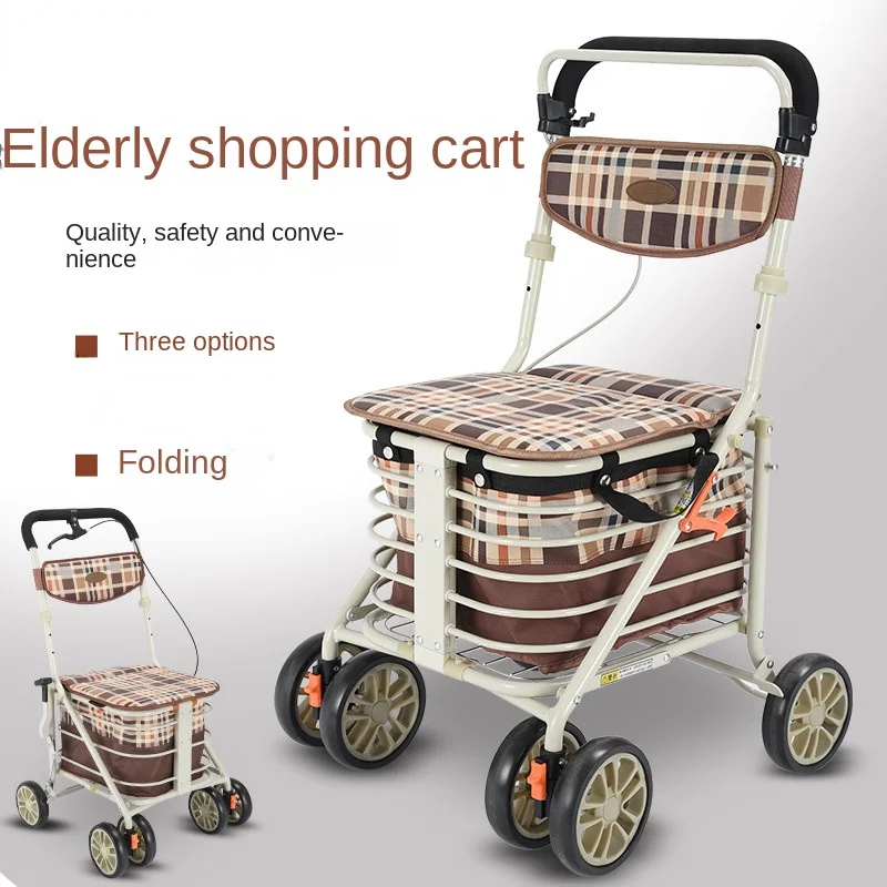 Shopping cart  elderly The cart for the elderly can be pushed  easily folded to help people buy food  Elderly assistance cart