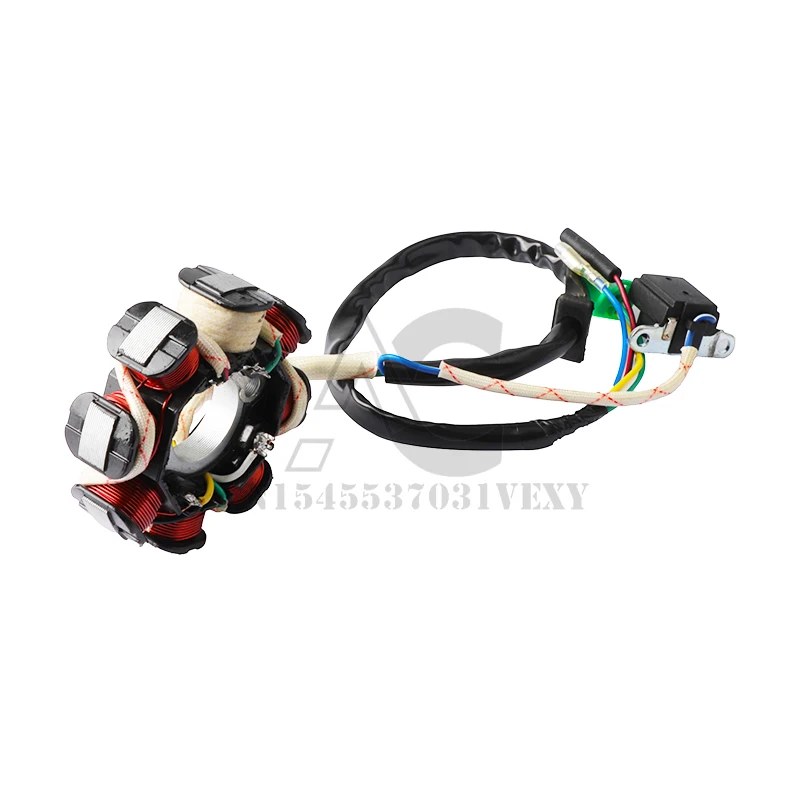 Motorcycle 8-Stage Coil Magnetic Alternator Stator for GY6 125cc 150cc 152QMI 157QMJ Chinese Scooter Moped ATV Kart Quad Engine