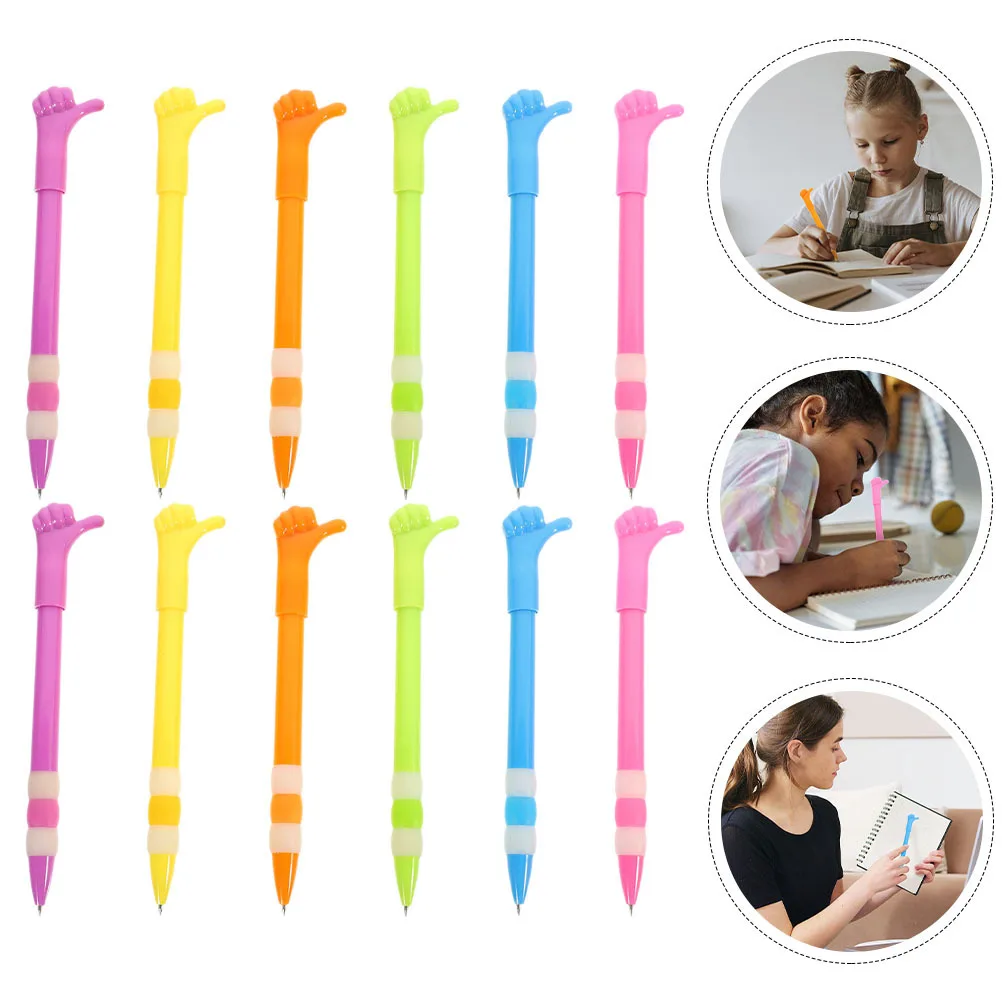 

12Pcs Thumbs Up Ballpoint Pens Creative Cartoon Design Comfortable Grip Smooth Writing Office School Supplies Ballpoint Pens
