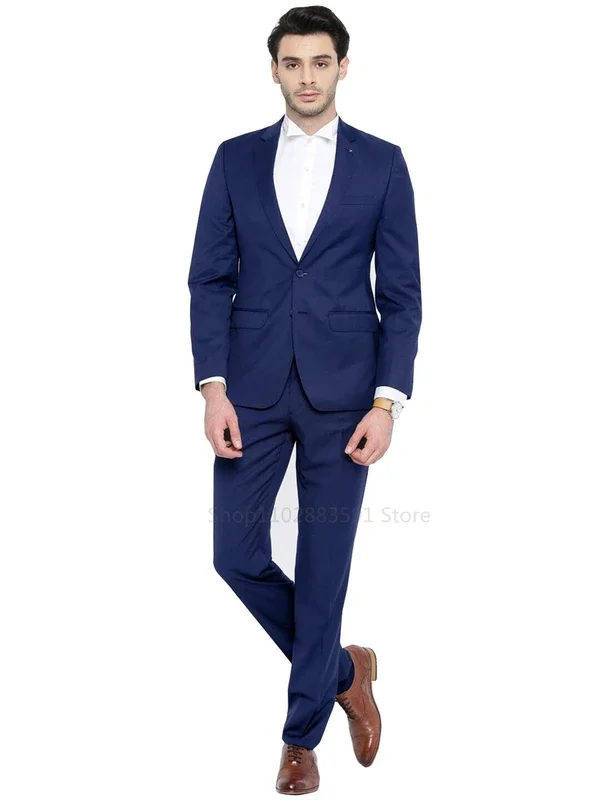 2-częściowe eleganckie smokingi ślubne garnitury Slim Fit pan młody dla mężczyzn garnitur pana młodego męski formalny biznes (kurtka + spodnie)