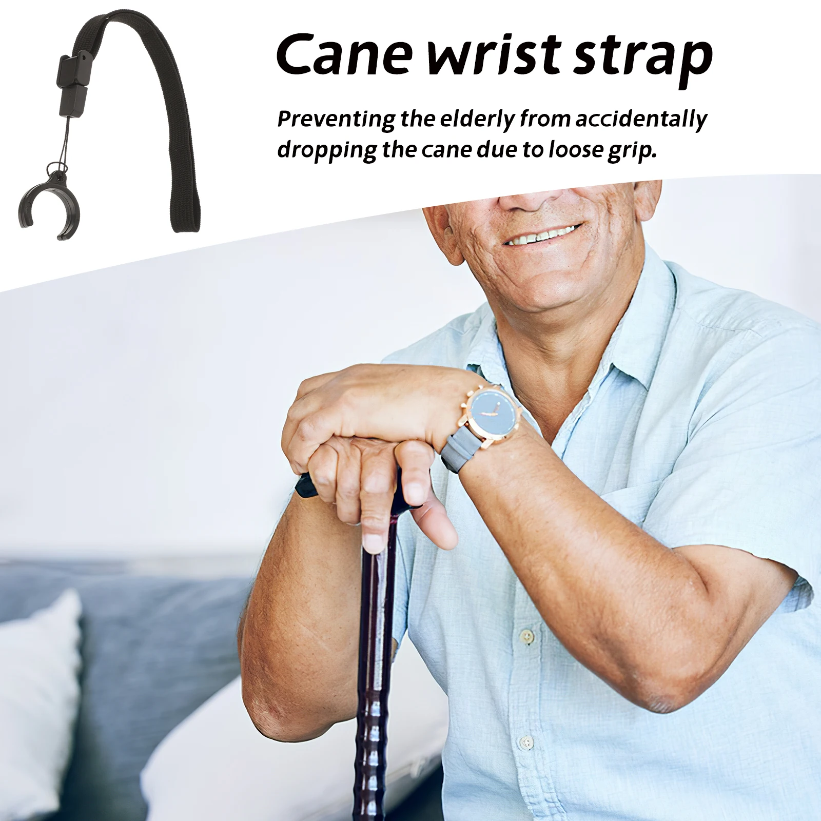 

2pcs Cane Wrist Strap Anti-Lost Lanyard For Walking Canes Phone Lanyards Reusable Lightweight Holder Accessories Decorative