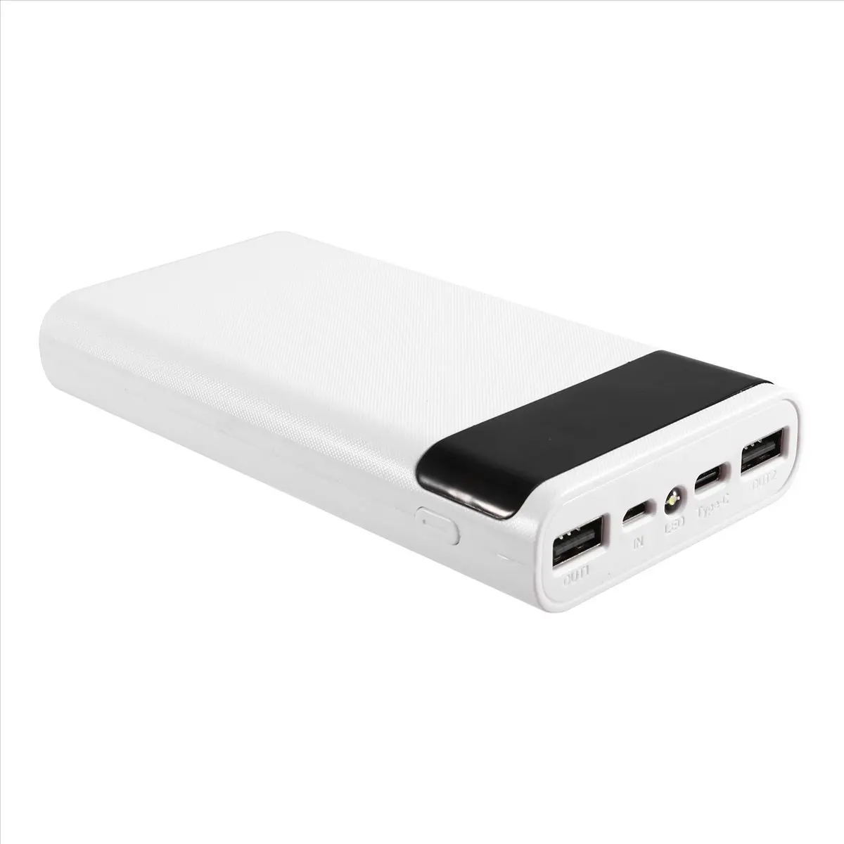 ABFS 18650 Battery Power Bank Box 5V 2.1A LCD Display 20000MAh Power Board for 6X18650 Battery DIY Powerbank Case(White)
