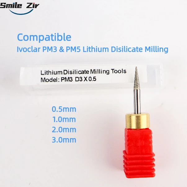 Ivoclar PM3/PM5 Emax Milling Cutter Progamill Shank3mm Lithium Disilicate Milling Bur For CADCAM Dental Lab Glass Ceramic Fresa