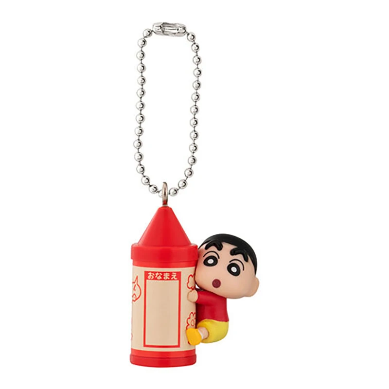 5pcs/set Genuine Bandai Crayon Shin-chan Hug Crayon Pendant Twisted Egg Anime Action Figure Model Toys Gift for Birthday