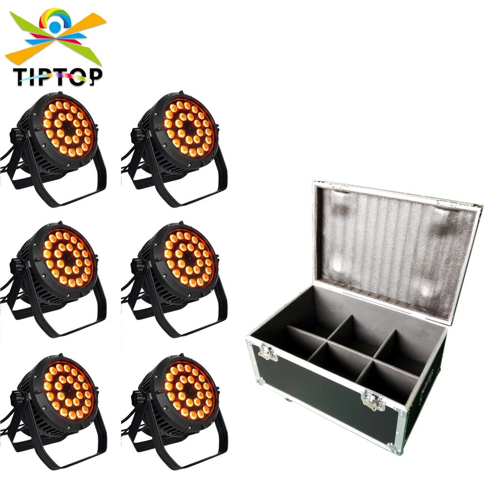 

TIPTOP 6IN1 Road Case Pack 24x18W 6 Color Waterproof Stage Led Par Cans IP65 Outdoor Using 100% P64 LED Flood Light CE ROHS