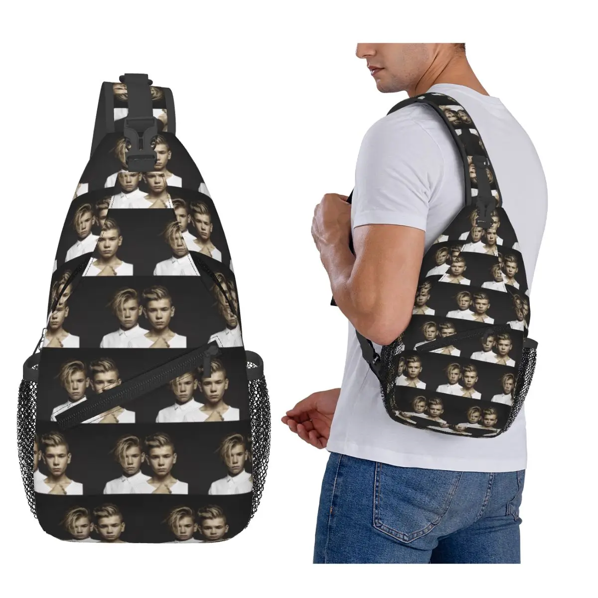 

Marcus And Martinus Sweden Norway Eurovision Chest Bag Men Sling Crossbody Backpack Chest Bag Travel Hiking Daypack Shoulder Bag