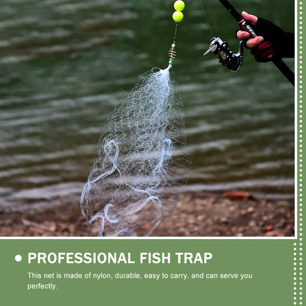 4Pcs Multi-Function Fishing Net Wear-Resistant Nylon Iron Material Strong Tensile Strength Easy Storage Labor-Saving Fish Trap