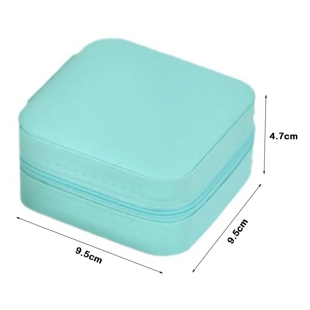 Cute PU Leather Jewelry Box Simple Design Macaroon Style Portable Jewelry Box Mini Size Display Case Storage Solution