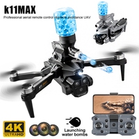 K11 Max FPV Drone Professional Aerial Photography RC Quadcopter with Water Bombs 4K Three Camera Foldable Brushless Drone Toys