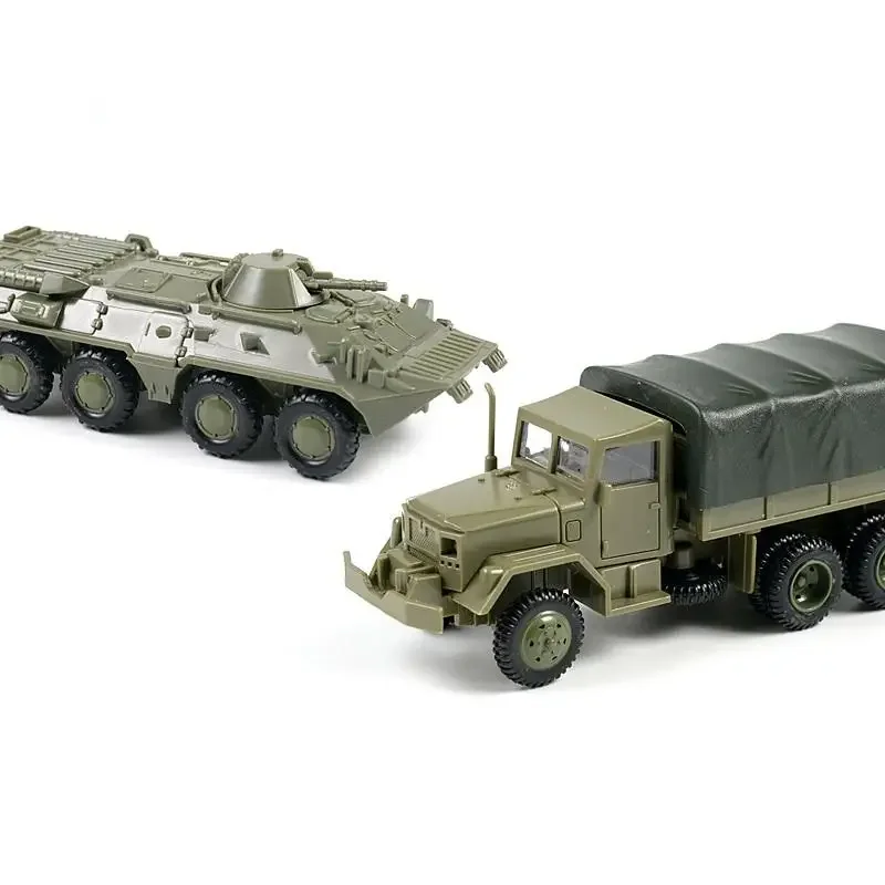 1:72 M35 Truck Sowjetisches Panzerfahrzeug BTR 80 mit Rädern, gummifrei, Montagemodell, Militärspielzeugauto