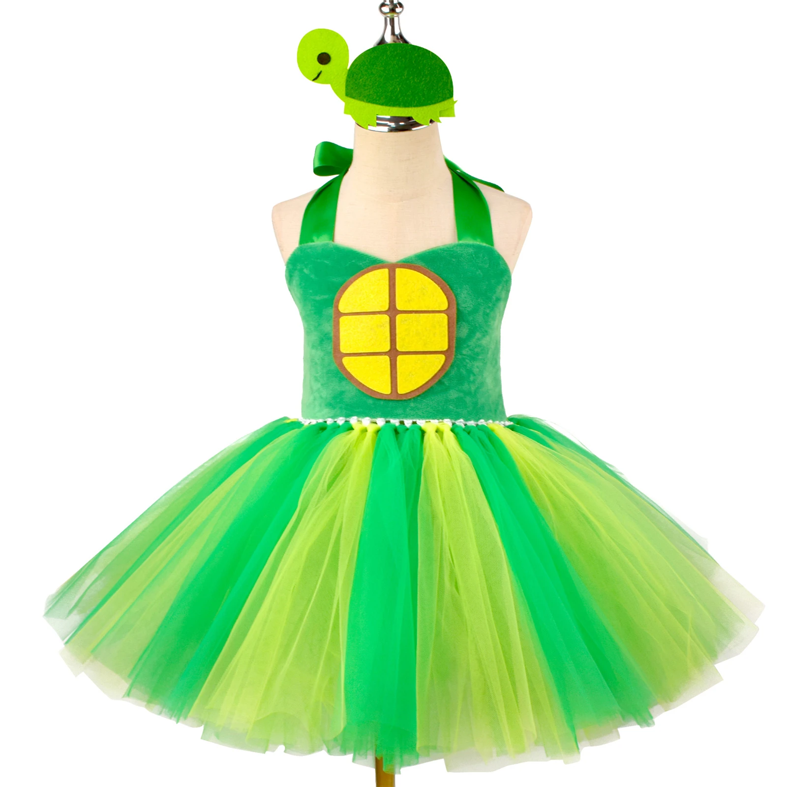 Little Turtle Dress Children Dress Dress Up for Kids Girls Boys Halloween Party Performance Dress Up Costumes