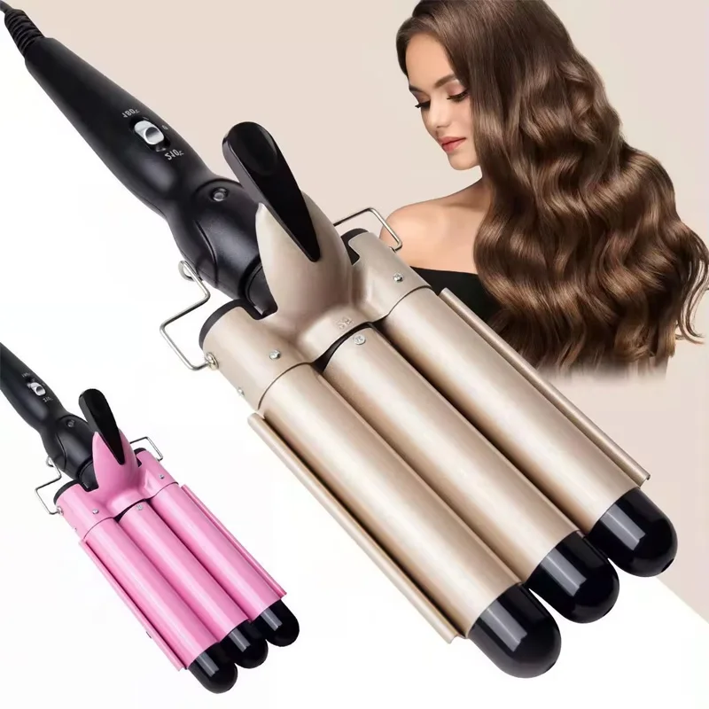

Three-tube egg curling sticks, three-bucket curling irons, large and small water wave curling irons, curling iron styling tools