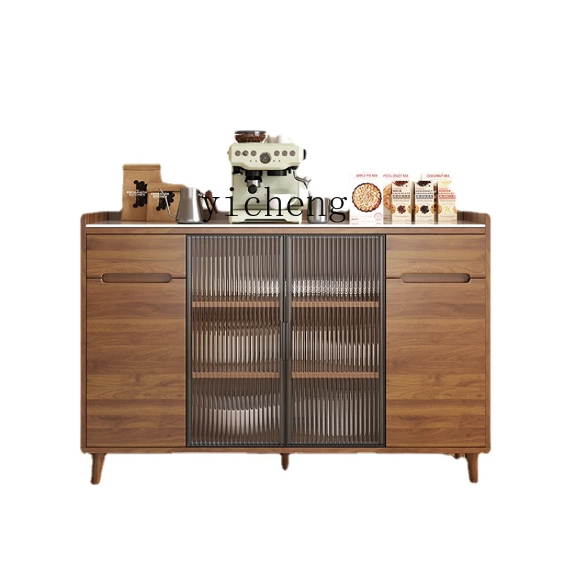 

Zc Solid Wood Sideboard Modern Minimalist Living Room Wine Cabinet Tea Cabinet Kitchen Locker