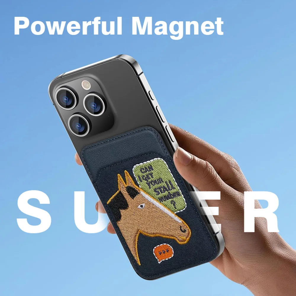 가죽 카드 홀더 Magsafe 마그네틱 신용 카드 보호 케이스 GPS 분실 방지 휴대 전화 가방 iPhone16 15 14Pro 용 초박형