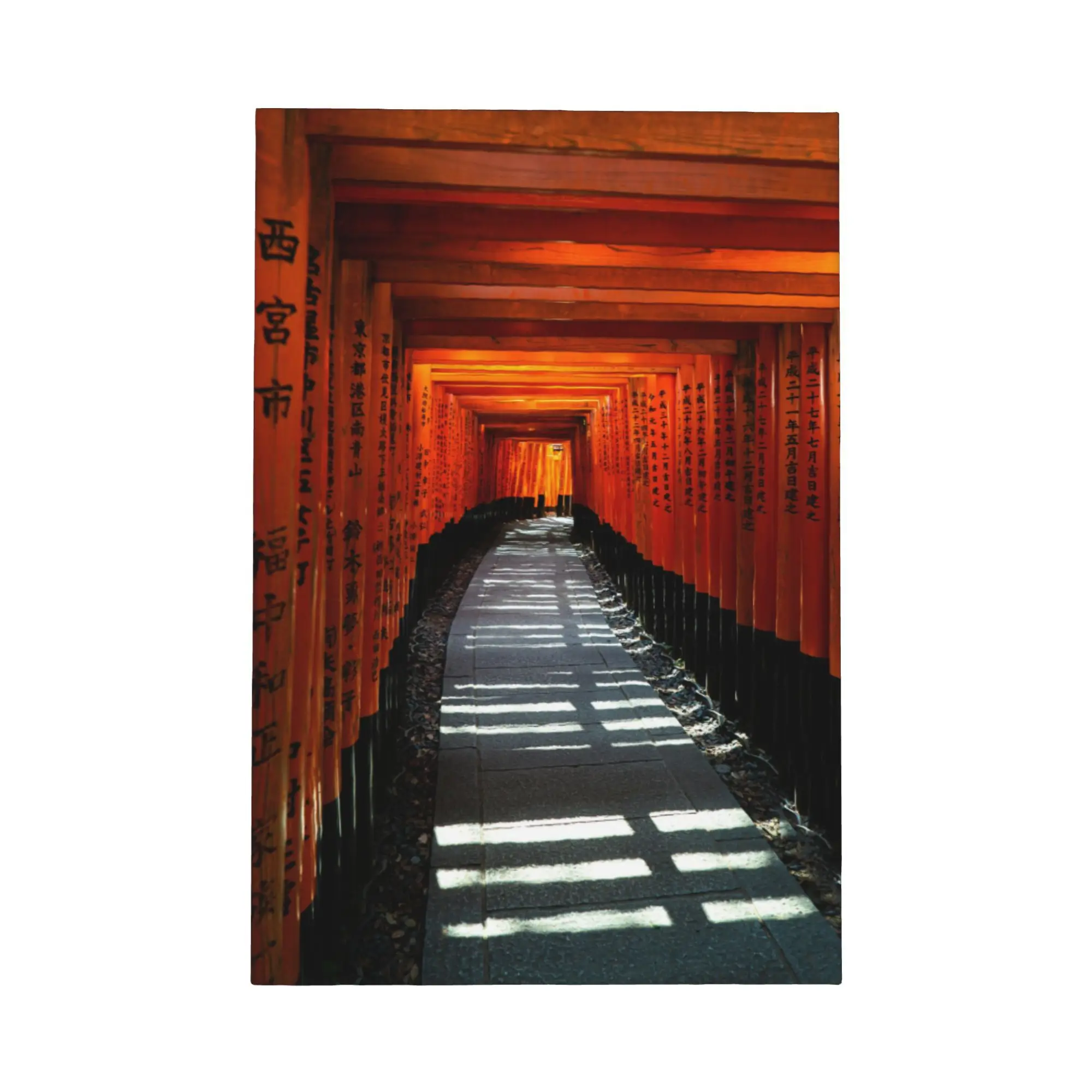 Fushimi Inari Taisha Kyoto Japón lienzo enmarcado arte de pared, impresionante impresión escénica de camino de puerta Torii roja, póster del santuario Shinto