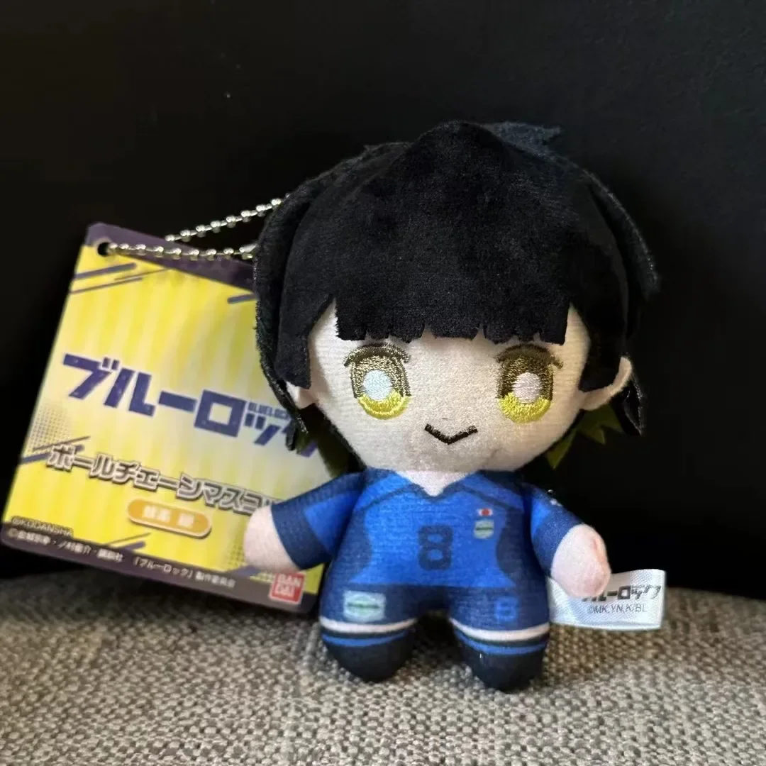 Porte-clés en peluche à serrure bleue de 10cm, breloque pour sac à dos Rin Nagi, Anime périphérique mignon, Mini poupée en peluche, décoration de sac, cadeau d'anniversaire