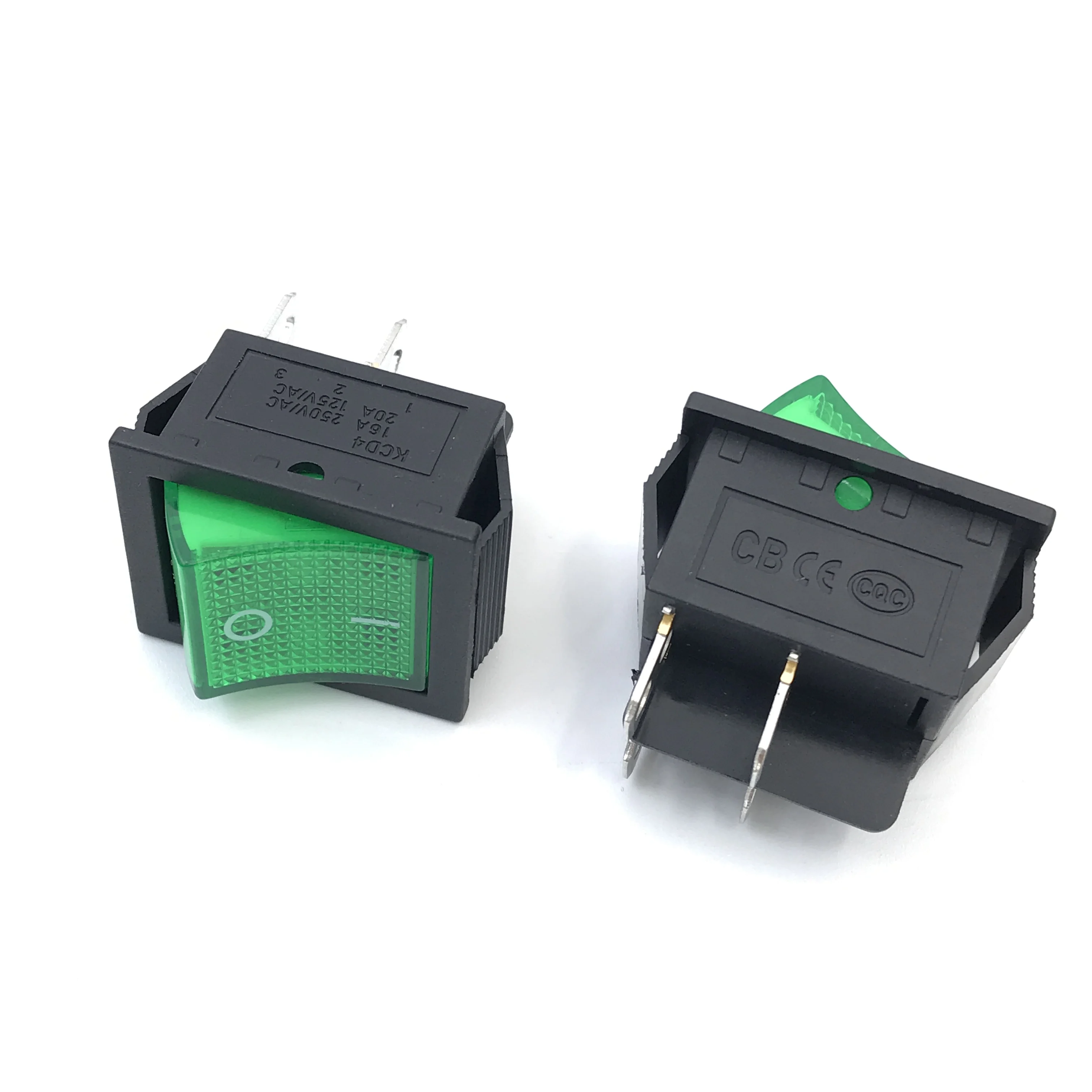Latching Rocker Switch Power Switch I/O 4 Pins with Light 16A 250VAC 20A 125VAC KCD4