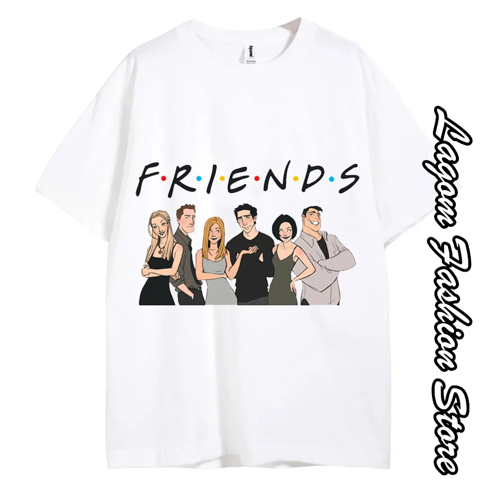 Summer Women Men Fashion 100 Cotton T-Shirt Friends TV Show Graphic Clothing Vintage Short Sleeve Tops Tees Casual Streetwear