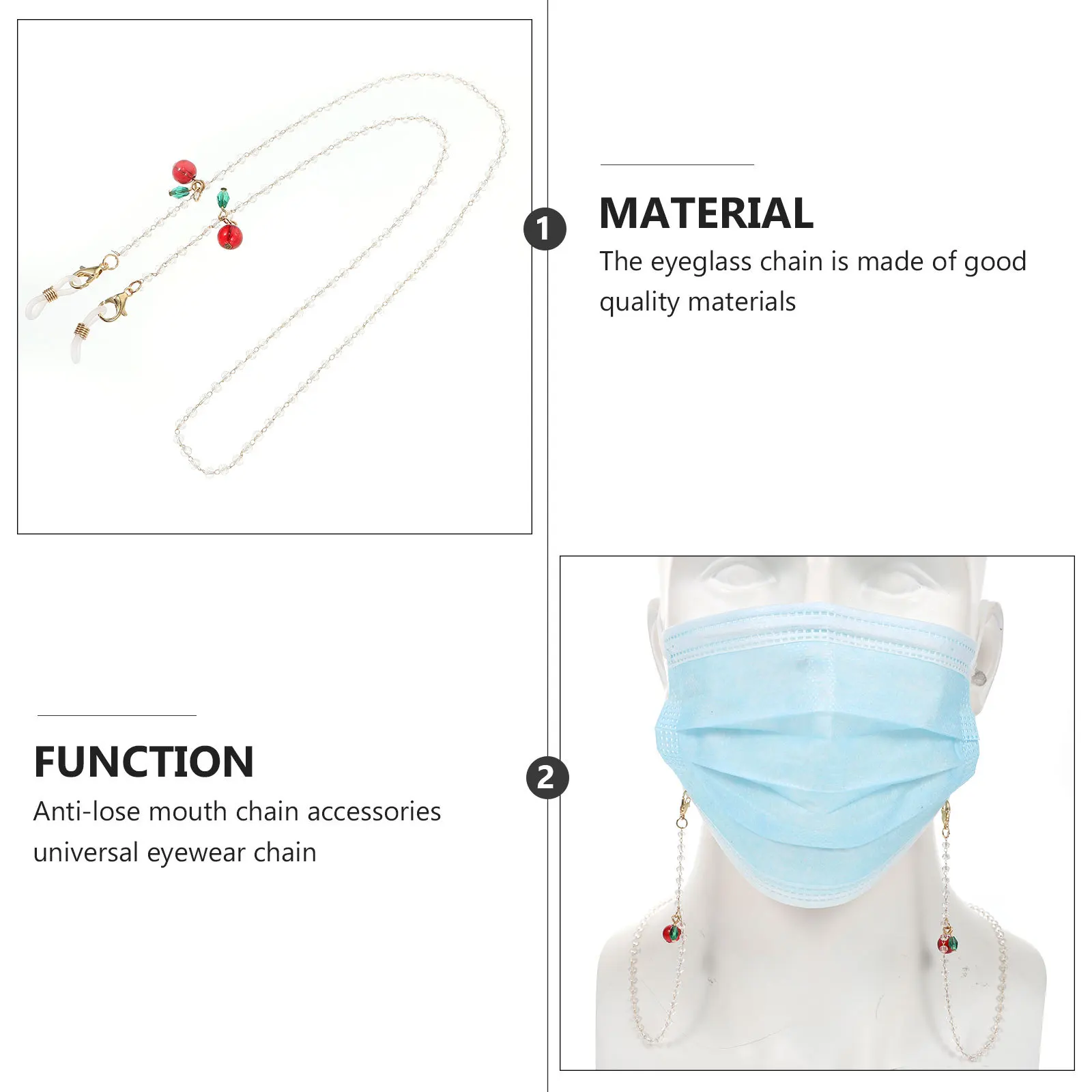 

Eyeglass Chain Exquisite Craftsmanship Durable Design Face Mask Anti Lost Lanyard DIY Eyeglasses Strings Sunglasses Chain Mask