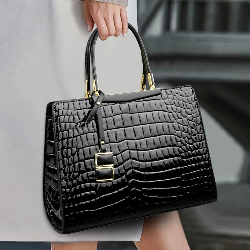 Commuting Sac Alligator Patent Leather Shoulder Crossbody Hand Bags for Women 2025 Brand Luxury Handbags Women Bags Designer