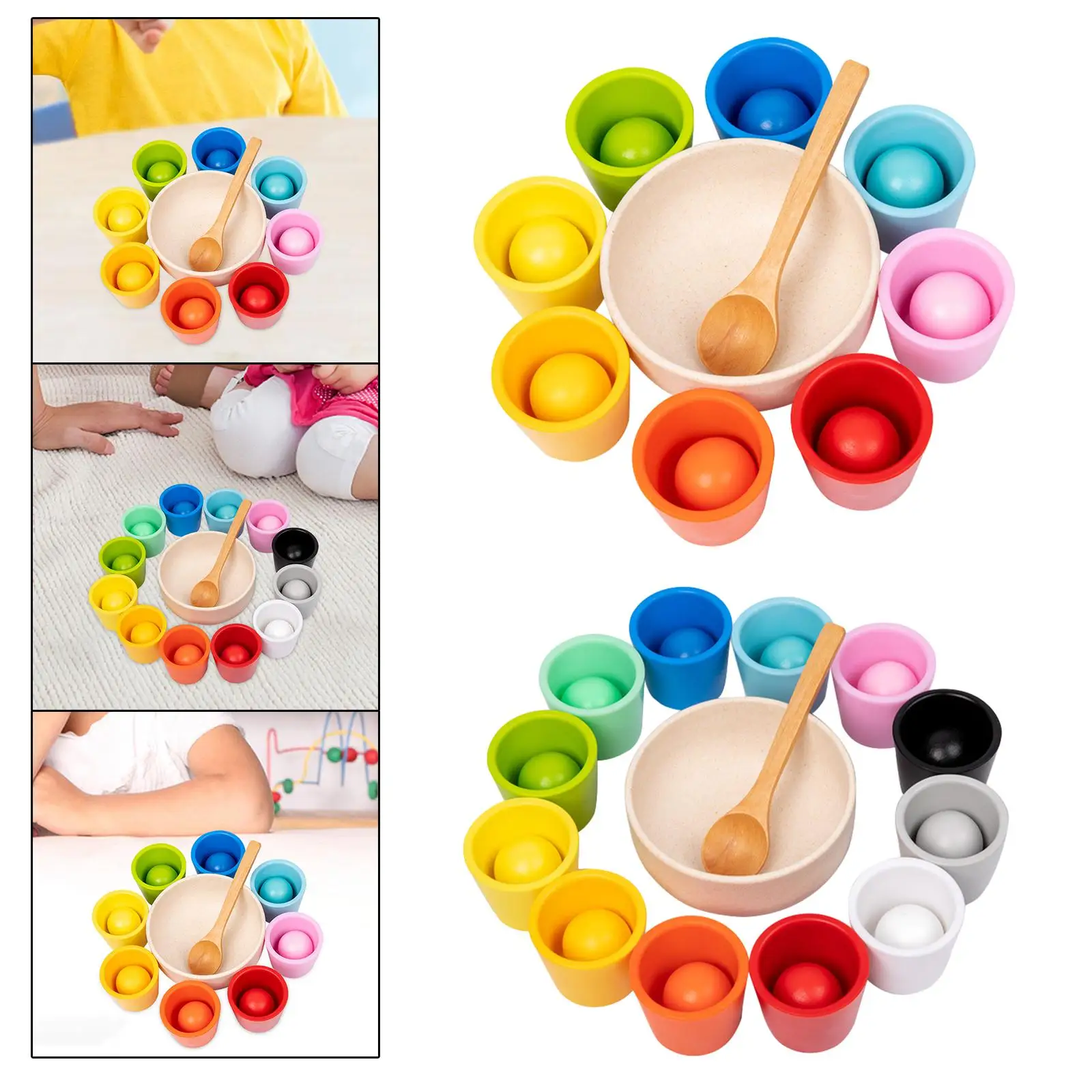 Bolas en tazas Juguete Montessori Niños Aprendizaje preescolar Juguete Juego de mesa Entrenamiento