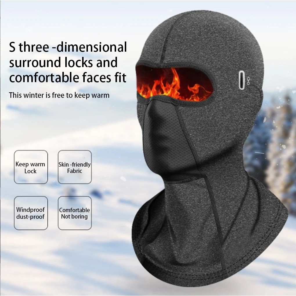 Winter Runnnig Scarf Chinlon Comfortable Headwear Full Face Neck Protection Breathable Cycling Protector Free Size Grey