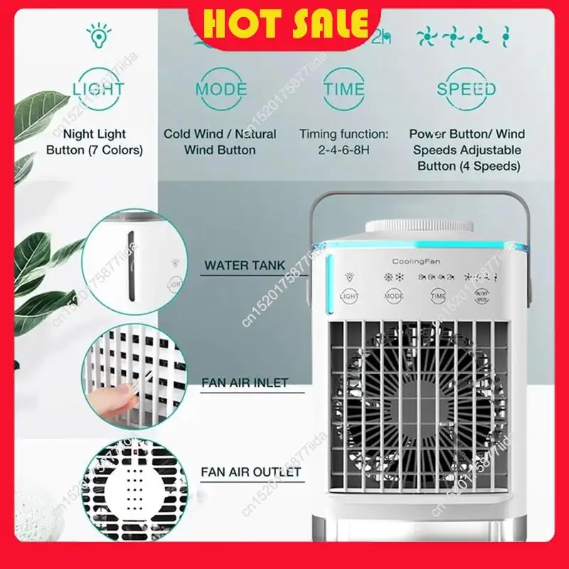 

Неугольный портативный кондиционер, многоскоростной режим, бесшумный охлаждающий вентилятор для спальни, офиса, комнаты, улицы