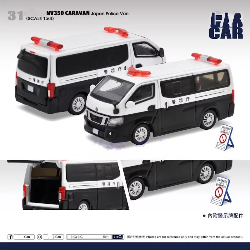 

Metal 1/64 NV350 CARAVAN Police Van Diecast Alloy Toy Simulation Cars for collection Gift