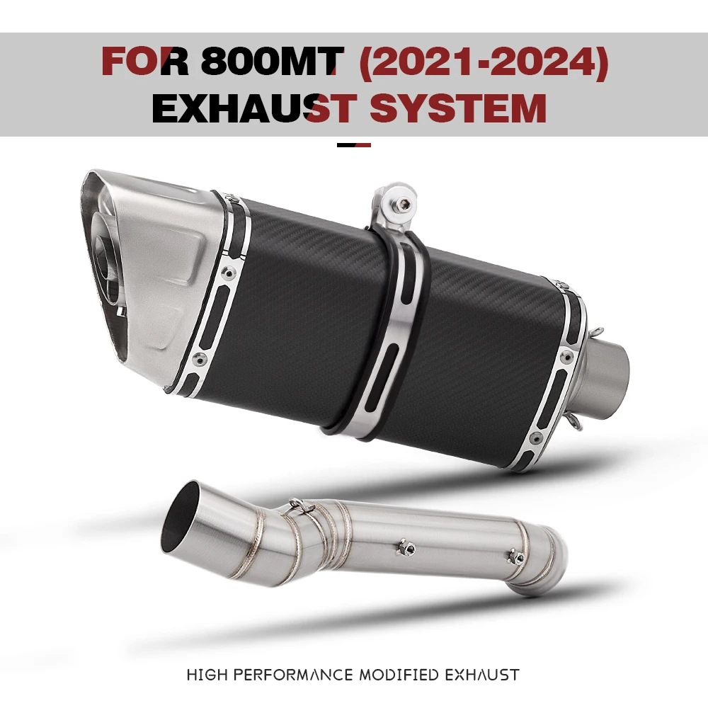 

For 800MT 2021 - 2024 Motorcycle Exhaust Escape Moto Modify Middle Tube Link Pipe