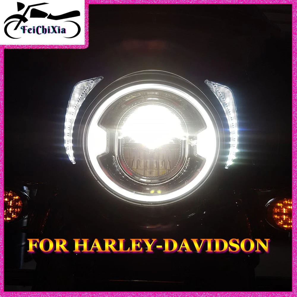 New Motorcycle Headlight Border Bezel Frame LED Light For Harley Touring Street Electra Glide Low Tri-Glide Ultra Limited Low