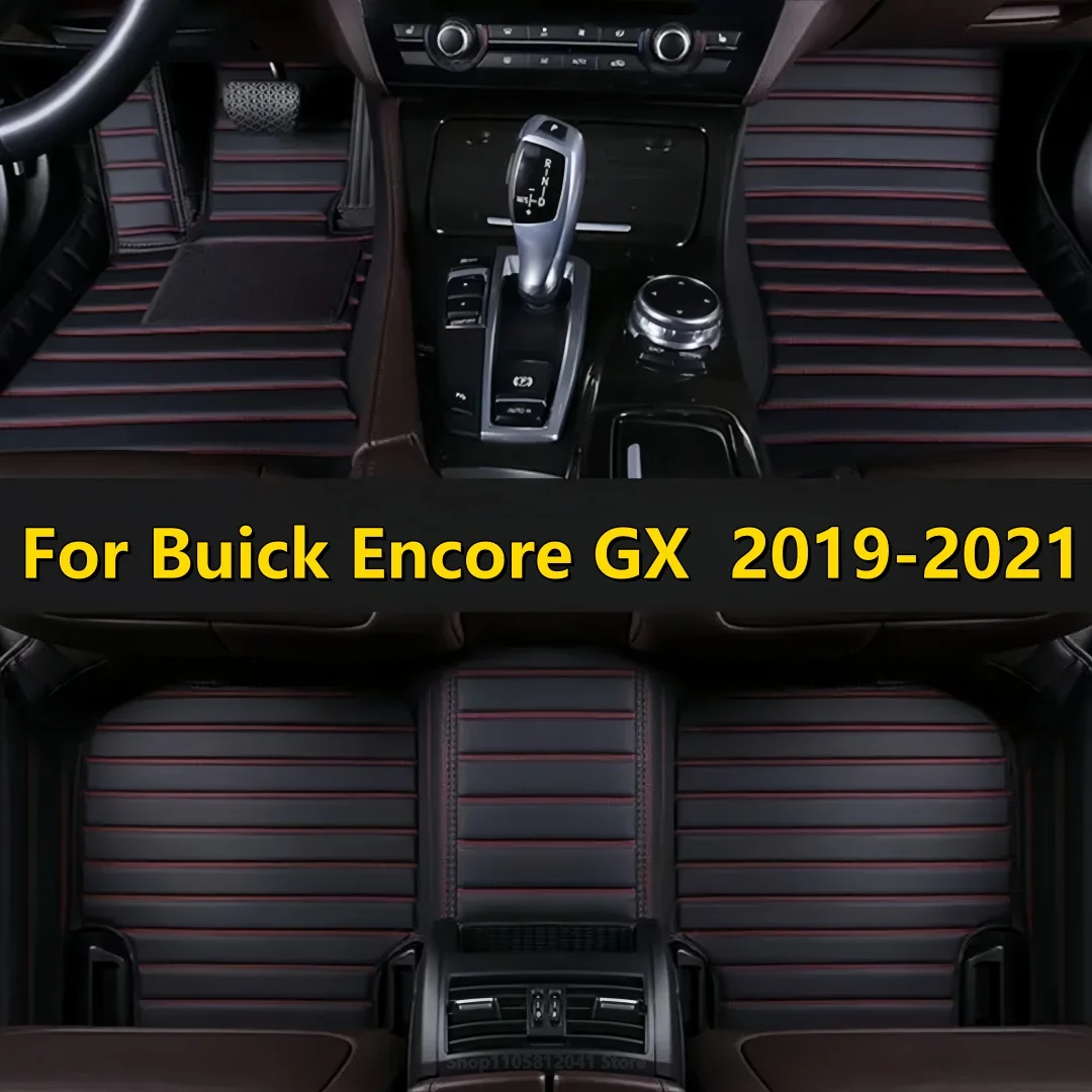 Custom Leather Car Floor Mat For Buick Encore GX 2019 2020 2021 Auto Anti-dirt Full Set Carpet Pads Vehicle Foot Matts Rugs