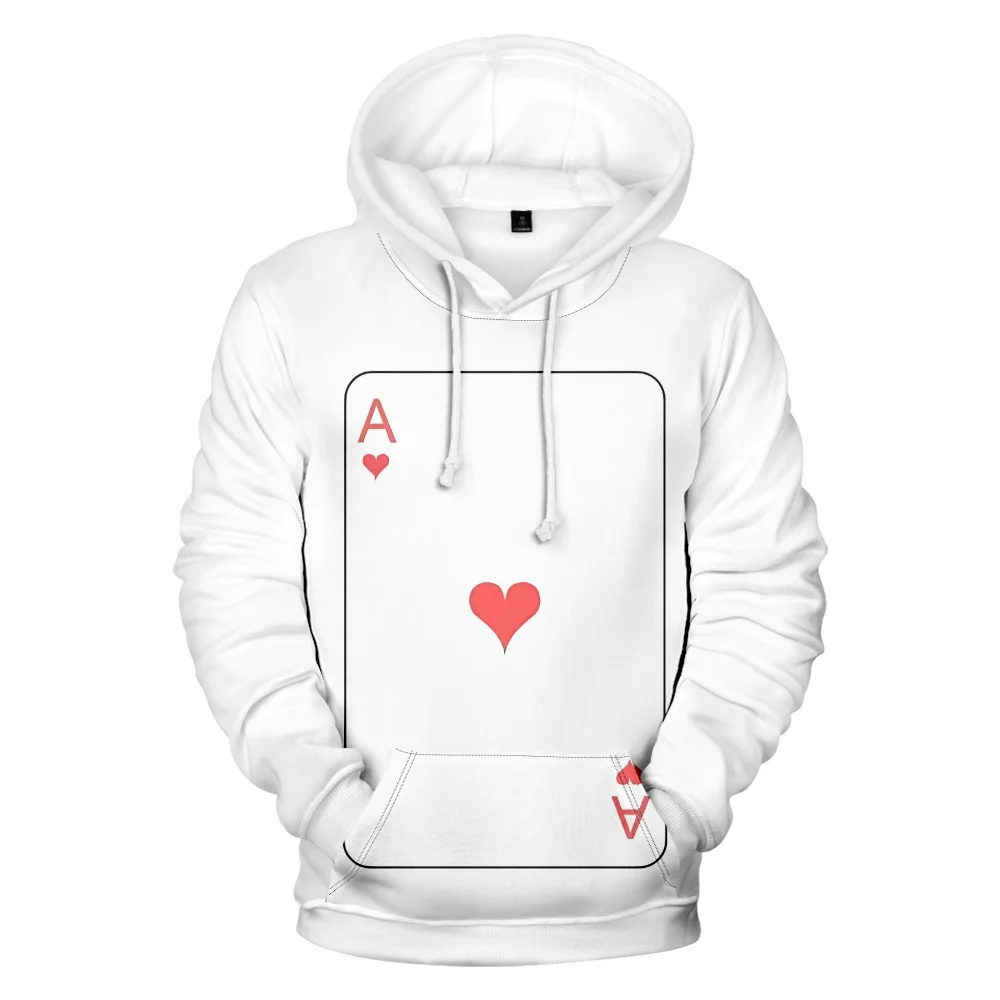 

New Novelty Poker K Q A Hoodies 3D Men/women Autumn Winter Hoodies Male Clothes Boys/girls Long Sleeve Funny Sweatshirt Jacket