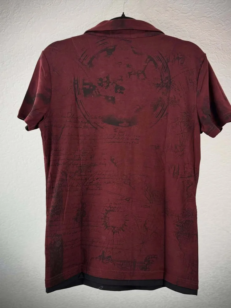 Y2K Punk T Shirt Women Men Gothic Streetwear Red Vintage Graphic Print Tee Short Sleeve Harajuku Style Zipper Detail Top