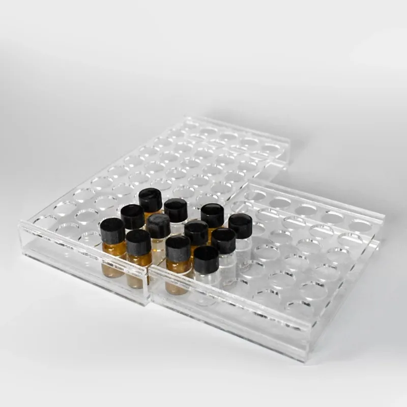 1pc Lab Clear Organic Glass Sample Bottle Holder Perspex Chromatographic Sample Bottle Rack