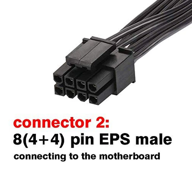 마더 보드용 EPS 전원 익스텐션 케이블, ATX CPU 8 핀 암에서 8(4 + 4) 핀 수 EPS-12V 익스텐션 케이블, 80cm