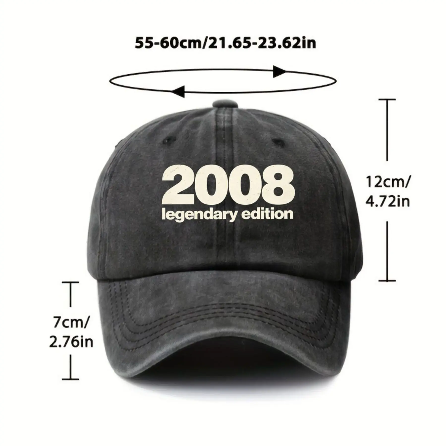 2008-Legendary-Edition-Vintage-Washed-Baseball-Cap-Unisex-All-Season-Outdoor-Sun-Protection-Hat