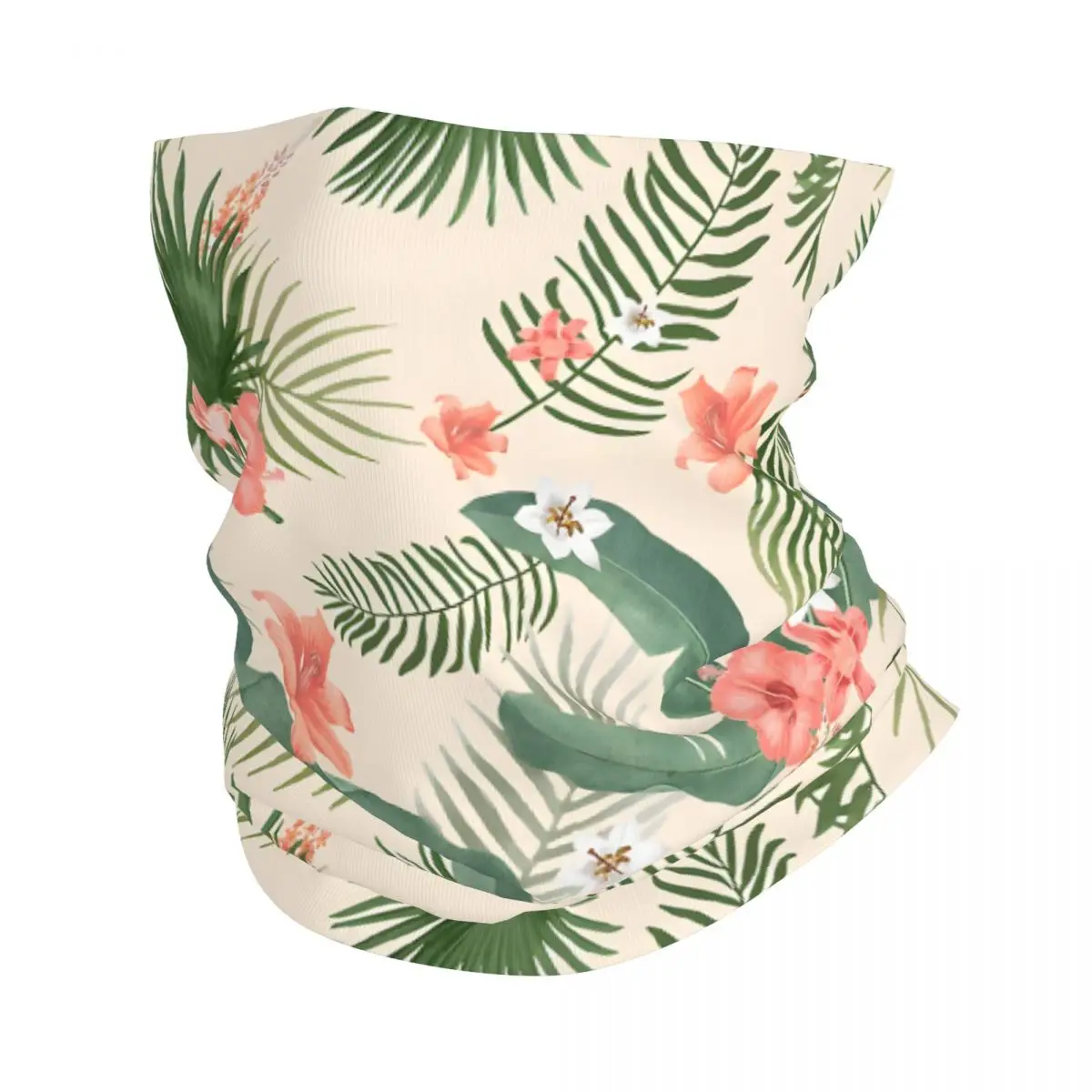 Tropical Paradise Hawaiian Flowers Scarf Neckerchief Neck Face Mask Polyester