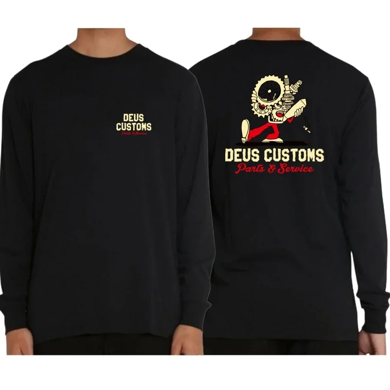 AliExpress Cotton Long Sleeve T-shirt DEUS EX MACHINA Men Women black Round Neck Loose Versatile Base letter printing graphic t shirts MTB