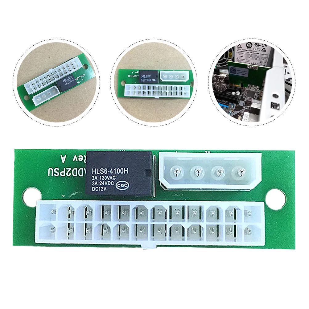 

Multiple Power Supply Adapter Add2psu Atx 24 Pin to Molex 4 Pin Synchronous Boot Cards Dual Starter Board Extender Cable for Pc
