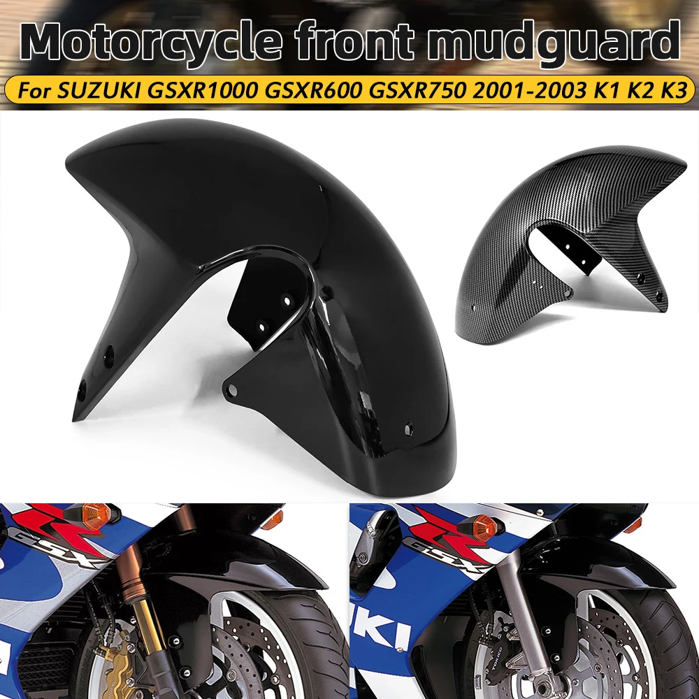 GSX-R 1000 GSX-R 600 GSX-R 750 Motorrad Glänzend Schwarzer Vorderer Kotflügel Schutzabdeckung Für SUZUKI GSXR1000 GSXR600 GSXR750 2001-2003