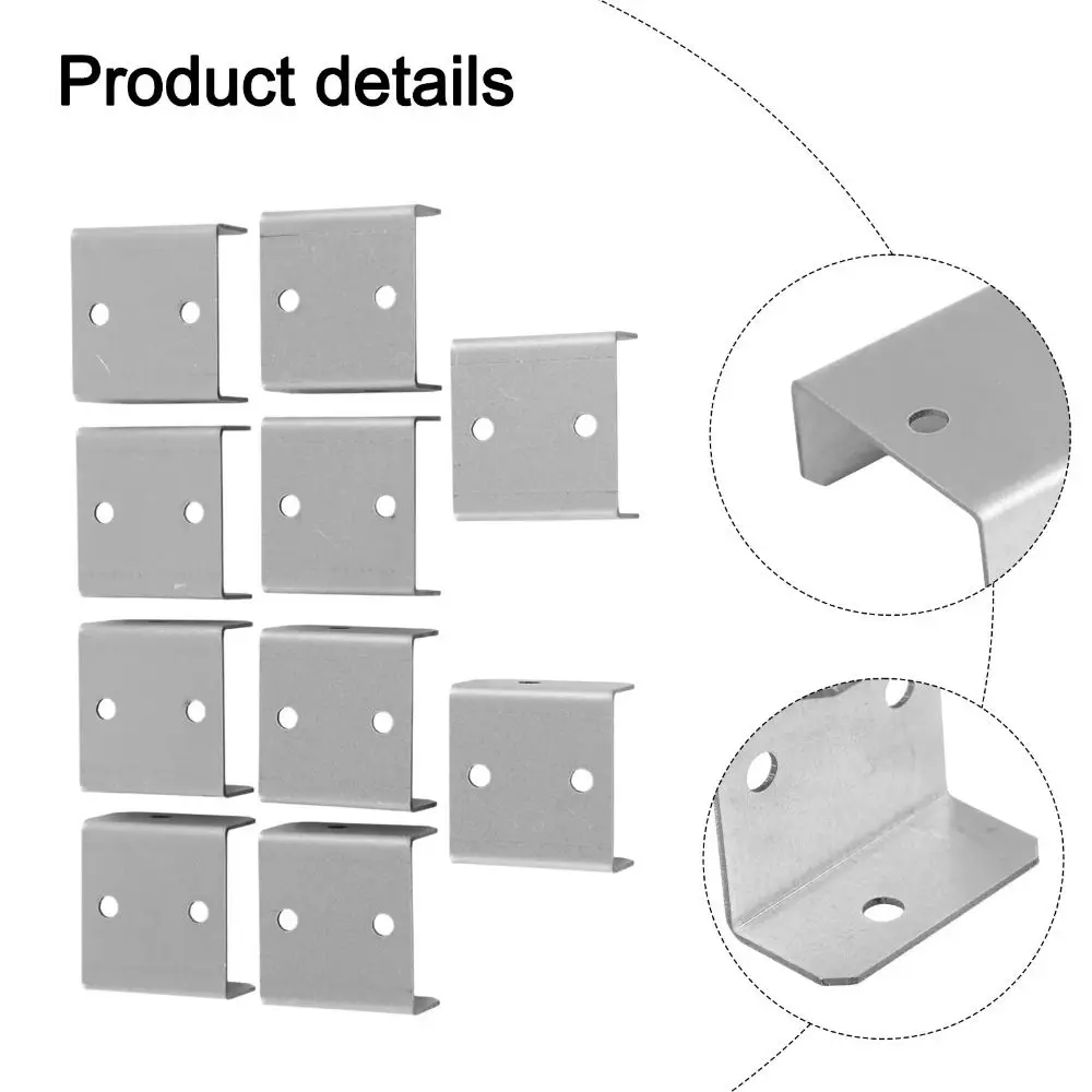 

Sturdy Fence Panel Clips Iron Weather Resistant Vertical Mounting Bracket Convenient Anti Rattling U-shaped Clips